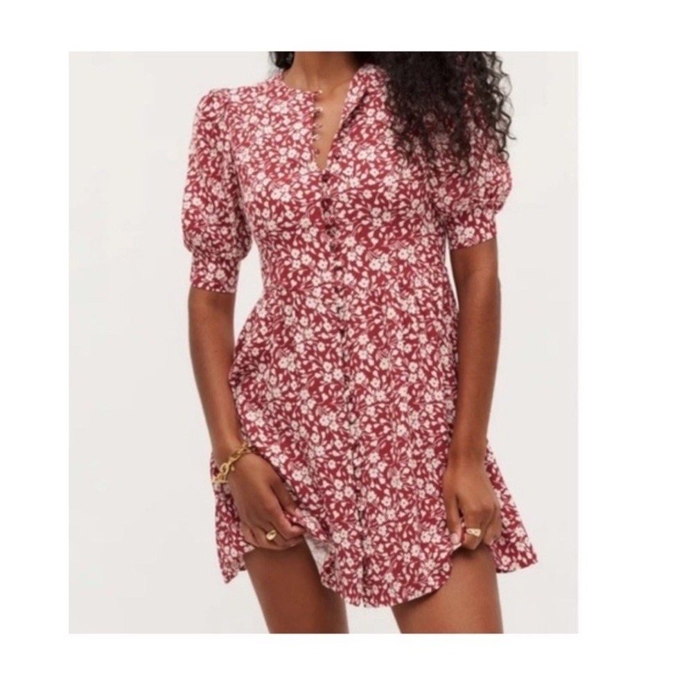 Reformation laylin Mini Dreams Red Floral Size 8 *read*
